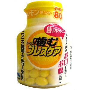 【徳用サイズ】小林製薬　噛むブレスケア レモンミント 80粒 ボトルタイプ ( 口臭対策・エチケット食品 ) ( 4987072018323 )